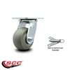 Service Caster 4 Inch Thermoplastic Rubber Swivel Caster with Roller Bearing and Swivel Lock SCC-30CS420-TPRRD-BSL